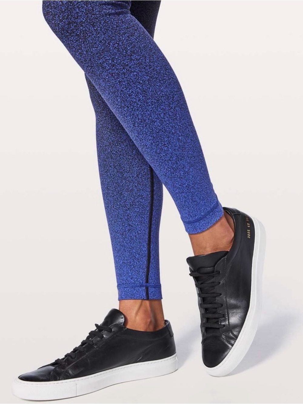 Lululemon Wunder Under - Size 6 - Ombre Speckle Black Blazer Blue Leggings